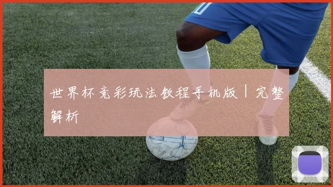 世界杯竞彩玩法教程手机版｜完整解析